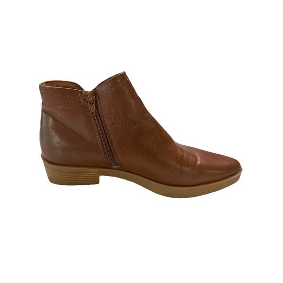 Frye & Co Women’s 8.5 M booties ILISHA TAN stacked heel Side Zip Fall Boho USA - Picture 1 of 9